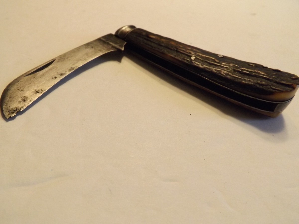 Vintage George Wostenholm IXL Sheffield Antler Stag Pocket Knife
