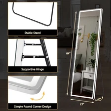 64"x21" Full-Length LED  Mirror adjustable light Stable stand