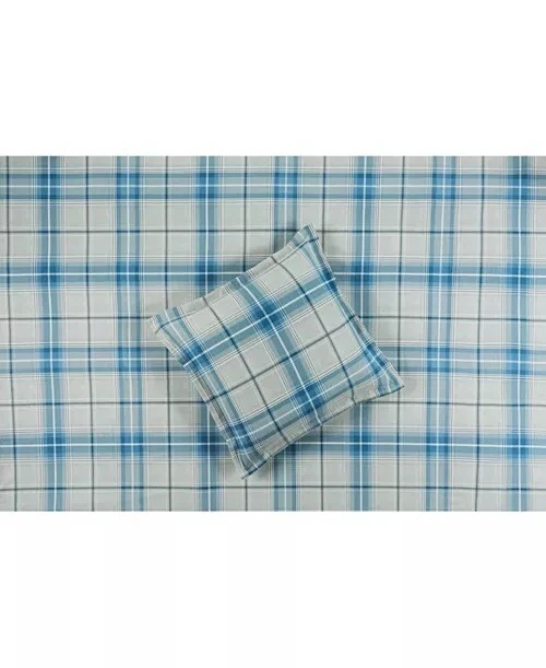 FALSA DE FRANELA NAVIDEÑA A CUADROS AZULES COLECCIÓN MARTHA STEWART, Euro Macy’s Foto 2 de 4