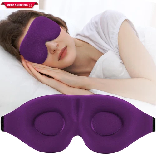 2 Travel 3D Eye Mask Sleeping Soft Padded Shade Cover Rest Relax Blindfold - Picture 2 of 8