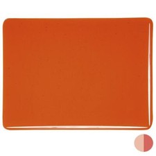 1125 Orange Transparent 90 COE Bullseye Fusing Glass Sheet 5x5 in Striker 90COE