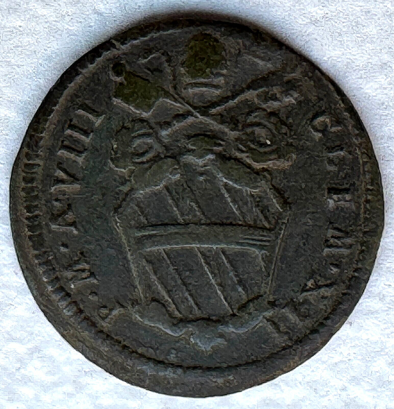 PAPAL STATES (ROME) - CLEMENT XII  - YEAR VIII -  1738 QUATTRINO  -  FREE SHIP!