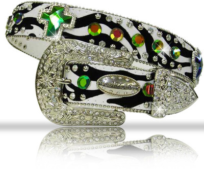 XS S M L XL Zebra Rainbow Cross RHINESTONE WESTERN BUCKLE  display picture 3