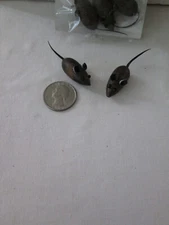 Darice Craft Designer 1 inch Miniature Wooden Brown Mouse, 3 pc. pkg. New OOP