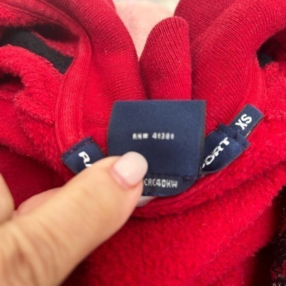 Felpa RALPH LAUREN SPORT vintage rossa full zip tripla cresta pony taglia XS