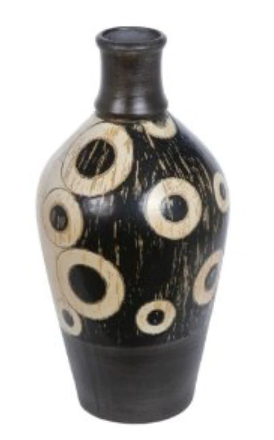 Privilege International Circles Bottle Style Decorative Vase 8"x8"x 15.5" #34219 - Image 2 of 4