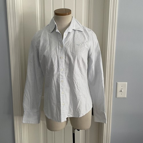 White Stripe Button Down Shirt Top 
