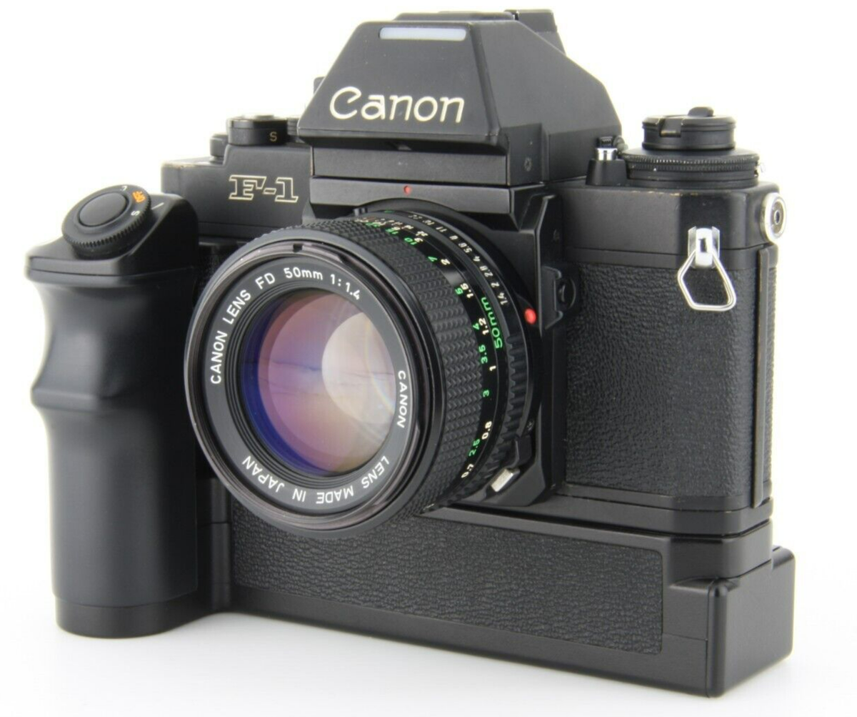 Exc+5 w/Winder] Canon NEW F-1 SLR AE Finder New FD NFD 50mm