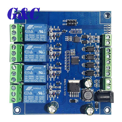 4 Channel Modbus Relay Module 4Bit Modbus-RTU Switch Signal Input Output 7-24V