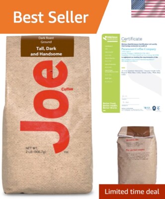Premium Dark Roast Ground Coffee - Tall Dark and Handsome, 2 Pounds of Bliss