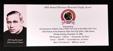 2002 Heisman Trophy Award 'Ticket Card' with Jay Berwanger