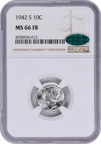 1942-S Mercury Silver Dime MS66FB NGC (CAC)