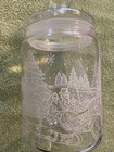 AVON PRESIDENT'S CLUB HOLIDAY GIFT - GLASS COOKIE JAR ETCHED SLEIGH DESIGN  — photo 3