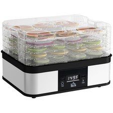 HOMCOM 5 Tier Food Dehydrator, 245W for Drying Fruit, Meat, Vegetable, Black