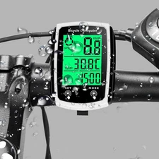 Waterproof Bicycle Wired Speedometer Bike LCD Computer Speed Odometer English