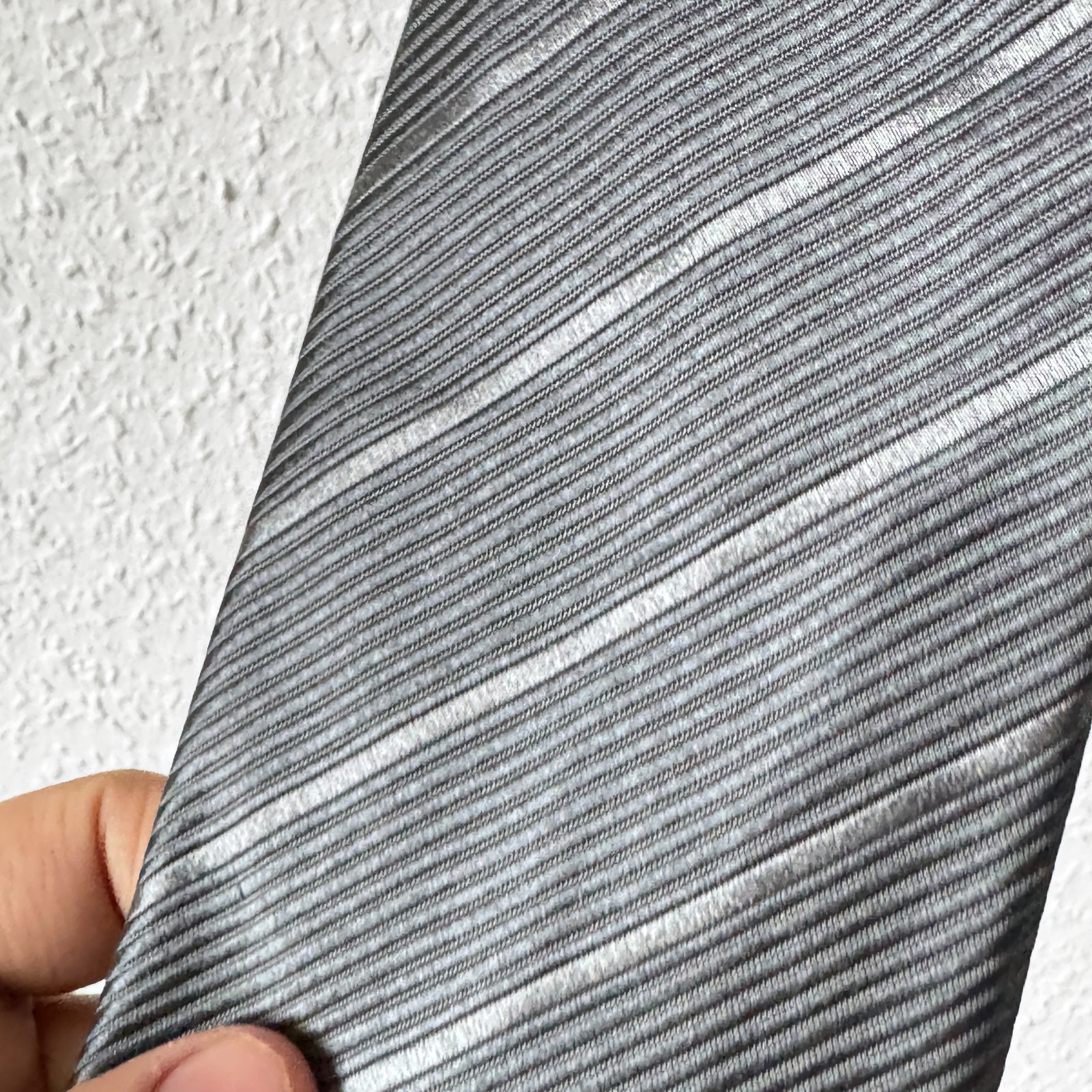 Walbusch Pure Silk Ribbed Tie in Charcoal Grey image 4