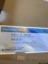 Rangers v St Johnstone Ticket 29/12/2001