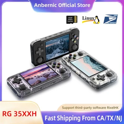 ANBERNIC RG35XXH Retro Handheld Gaming Console With 64G TF Card Dual Joystick
