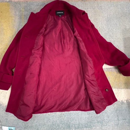 London Fog Wool Blend Chic City Pea Coat S M Dressy Cozy Classic Winter Career - Picture 11 of 12