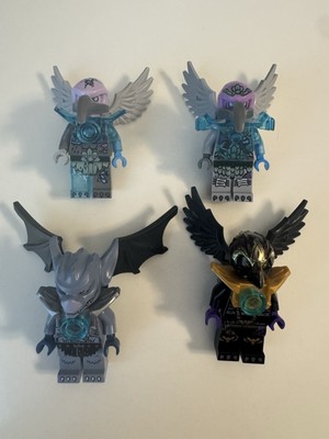 Lego Chima Lot of 4 Minifigures Raven, Braptor Bat and 2 Vulture Vardy Voom Voom