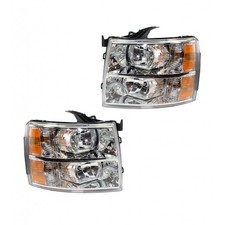 For Chevy Silverado 1500 Headlight Assembly 2007-2013 Pair Passenger And Driver
