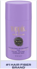 Toppik Keratin Hair Building Fibers Powder, Black, 0.42 oz, Washes Out