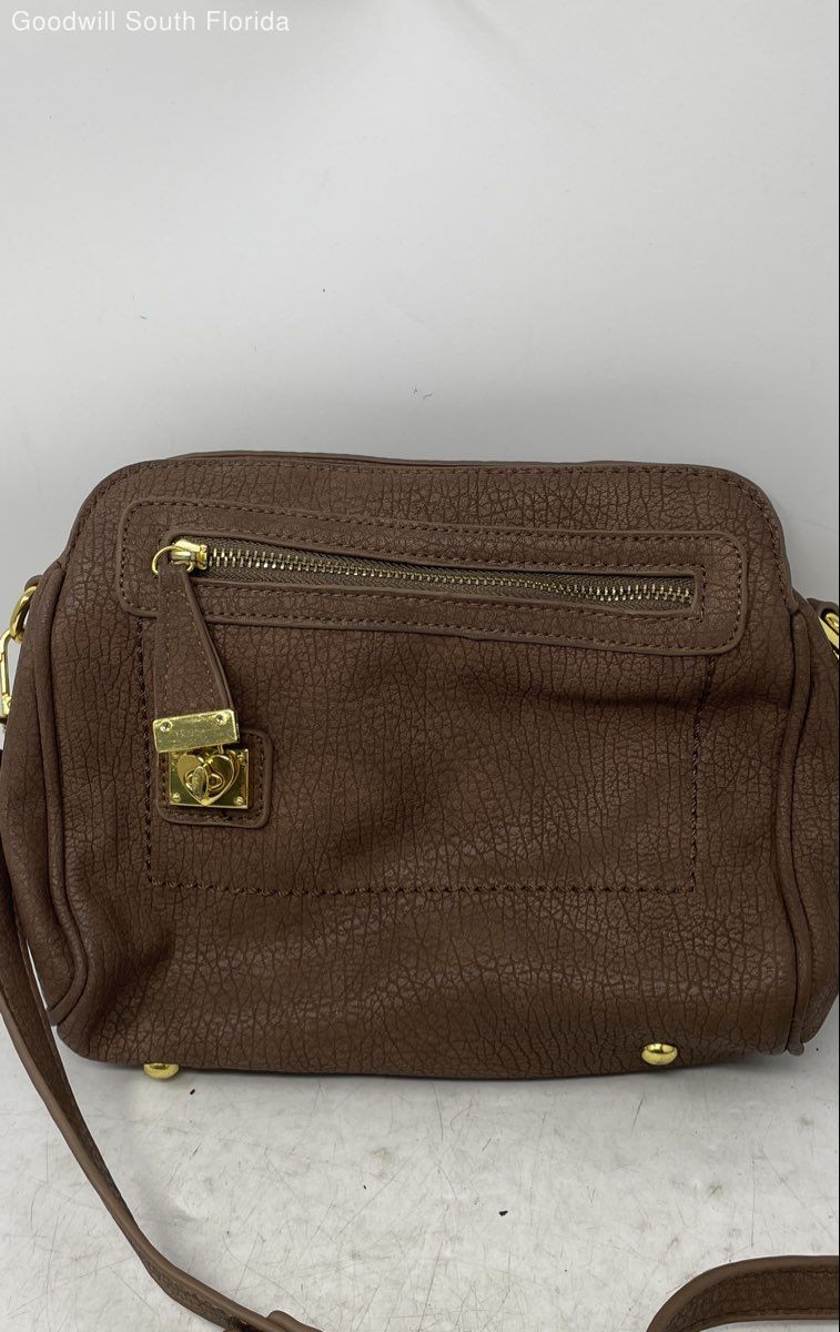 Adrienne Vittadini Womens Brown Adjustable Strap Shoulder Crossbody Bag