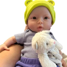 YIQI 18.5 inches Full Silicone Newborn Baby Doll not Vinyl Soft Silicone Baby Do