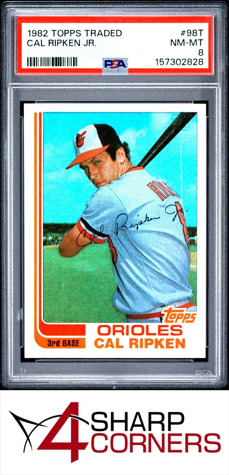 1982 TOPPS TRADED #98T CAL RIPKEN JR. RC ORIOLES HOF PSA 8 view 1