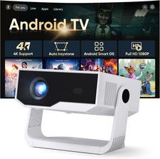 Portable Smart Projector - Native 1080P  4K Support - Built-In Apps  Compatibl