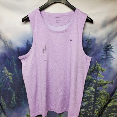 NEW NIKE DV9833 Mens Size Medium Dri Fit Purple Logo Tank Top Sleeveless Shirt