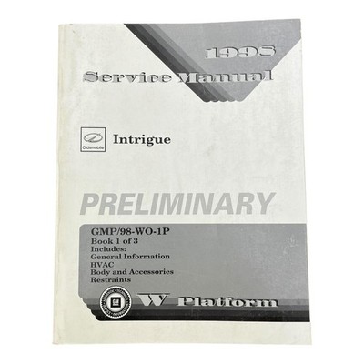 1998 Oldsmobile Intrigue Preliminary Service Manual OEM 3 Book Set Vintage