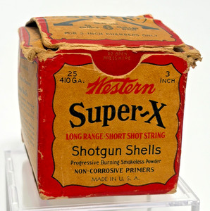Vintage Western Empty Super X Shotgun Shell Box Complete 410 Ga. 3"