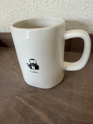  CIDER  RAE DUNN LARGE COFFEE MUG ARTISAN COLLECTION BY MAGENTA WHITE CERAMIC