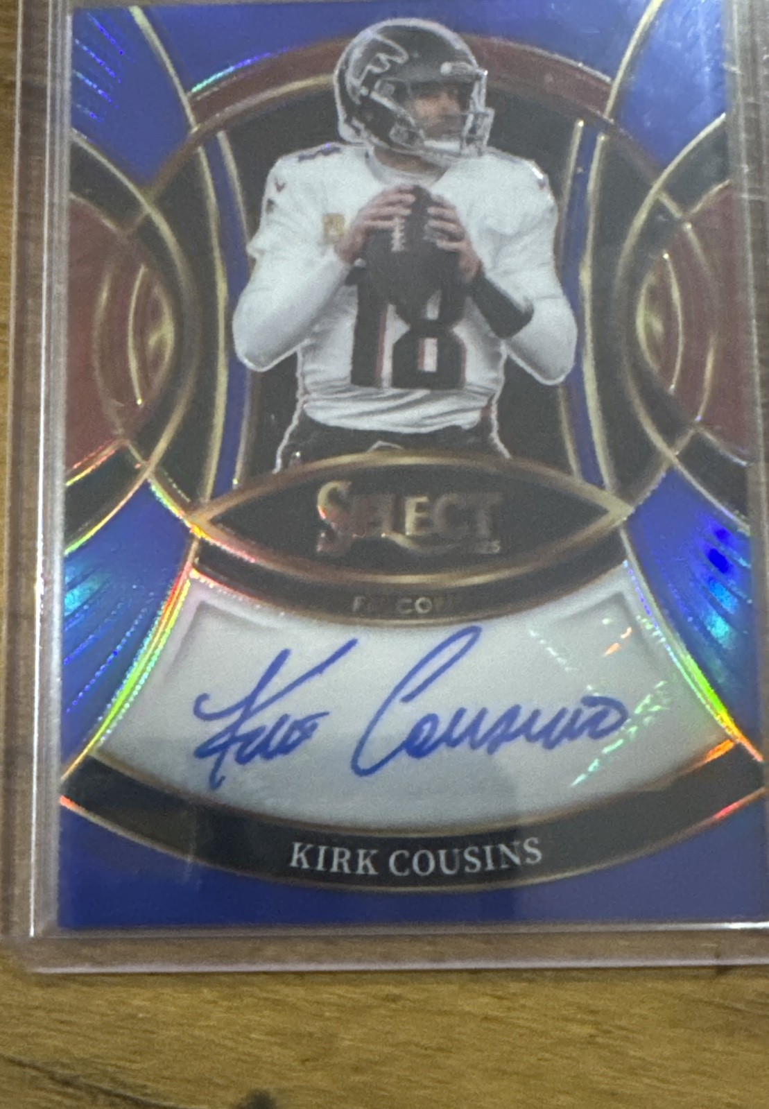 2025 Panini Select - Signatures Kirk Cousins #SP-KKC Blue Prizm /149 (AU)
