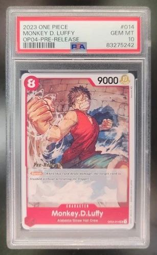 2023 One Piece Gaming Kingdoms of Intrigue Monkey D. Luffy #OP04-014 PSA 10