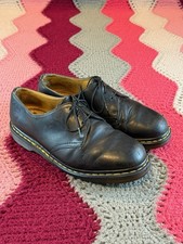 Vintage Dr. Martens 1461 Men US 8 Black Leather Shoes Made in England