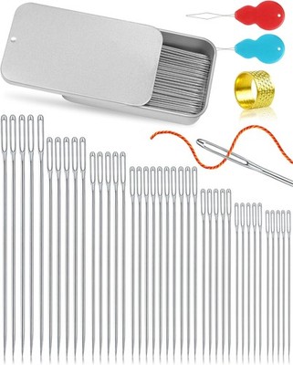FIVEIZERO Sewing Needles Set Large Eye Stainless Steel 7 Sizes