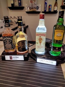 back bar lighted bottle holders