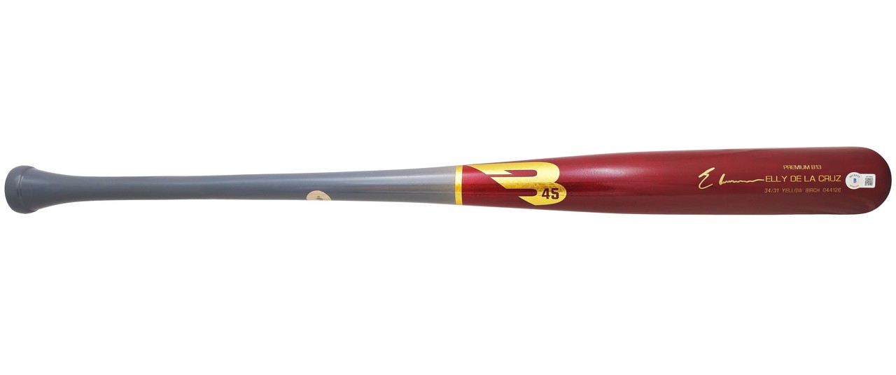 SALE! Elly De La Cruz Signed Red B45 Player Model Baseball Bat Reds Beckett Wit