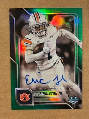 ERIC SINGLETON JR. 2025 Bowman U University Chrome Green Refractor AUTO # 97/99