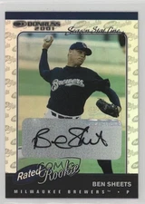 2001 Donruss Stat Line Season Missing Serial Number Ben Sheets #159 Auto 4g8