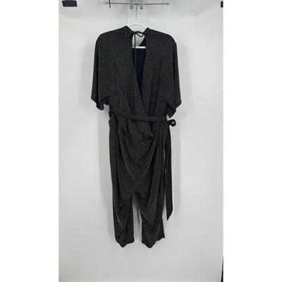 Torrid Womens Disco Glam Cropped Metallic Jumpsuit Size 4X Cocktail Evening