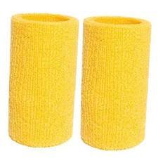 Sweatbands Sports Wristbands for Men and Women - 6 inch Elastic Athletic yellow