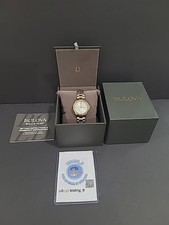 Bulova 98L166 Women's Round Analog Two-Tone Stainless Steel Silver Dial Watch