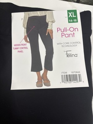 Felina Size XL 14-16 Black Pull-on Pant with core control technology NEW NWT