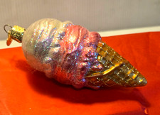 Old World Christmas Blown Glass Ornament Double Scoop Ice Cream Cone w/Gift Box
