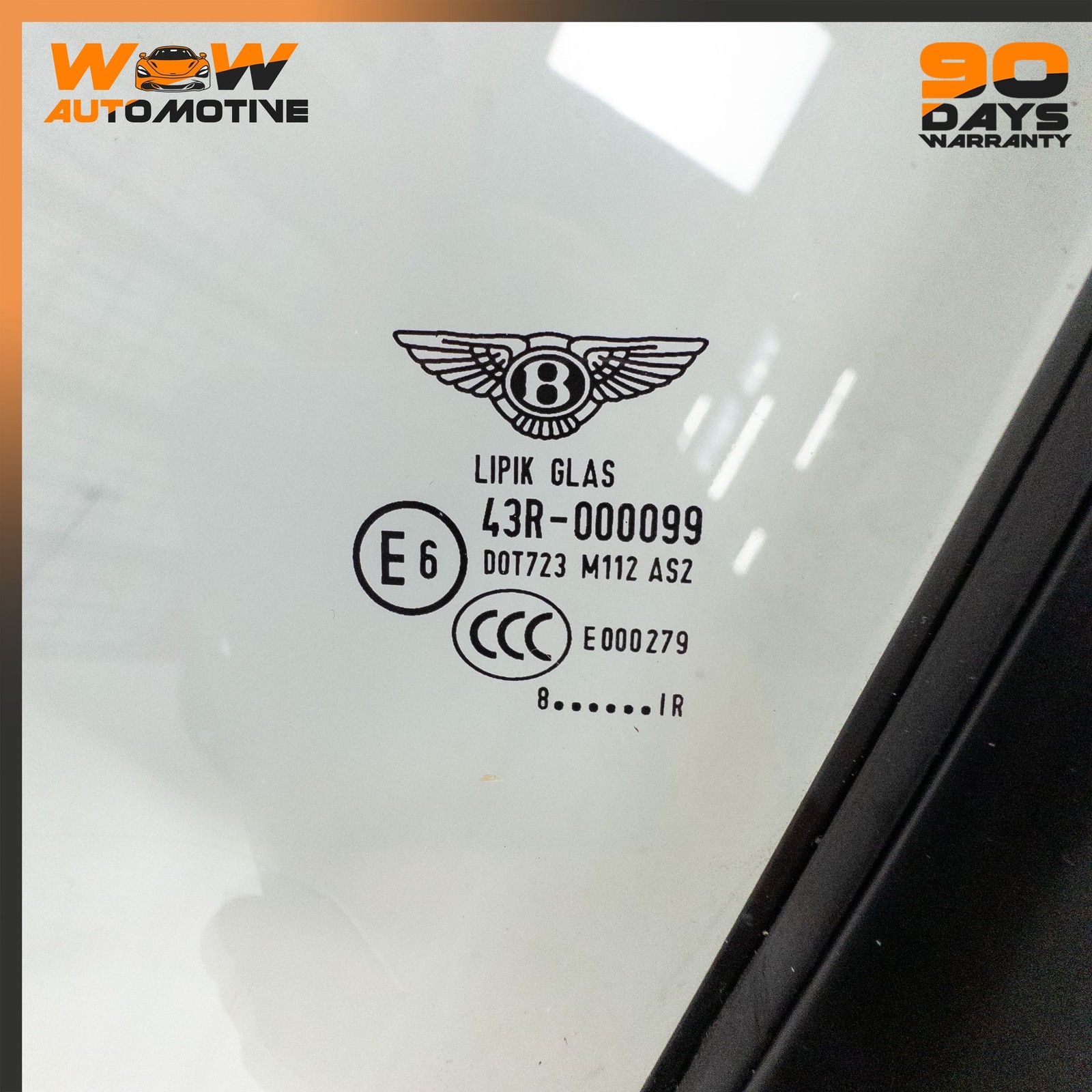 07-11 BENTLEY CONTINENTAL GTC FRONT LEFT DOOR QUARTER VENT WINDOW GLASS OEM
