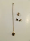 Vintage Black Onyx Jewelry Set - Costume