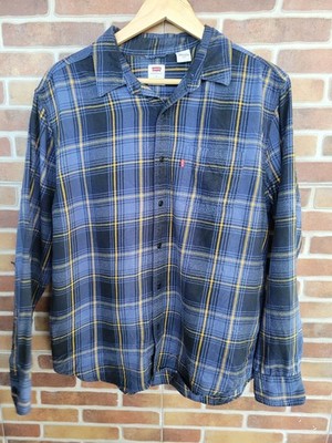 LEVIS STRAUSS & CO Men's Checked/Plaid Vintage Shirt Size L Green 1990s
